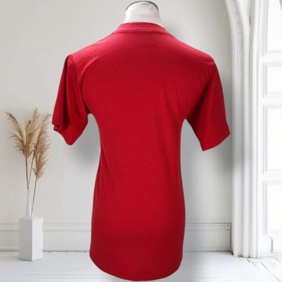 Vintage 80s Screen Stars Red Single Stitch Southwest Puffy Paint Tee USA Size S - Picture 5 of 12